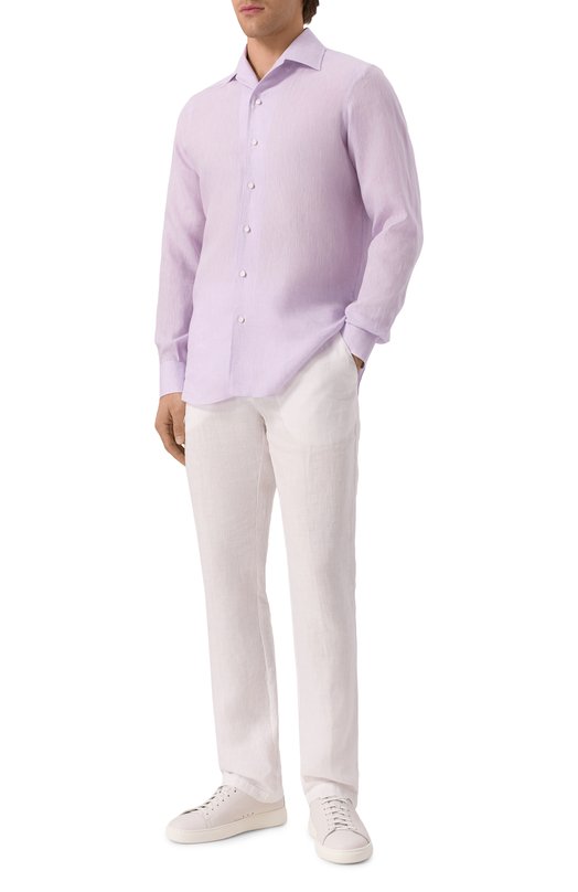 Льняная рубашка MVST M0RBIDA/R0BERT0/R0UND/F3411308-LINEN Сиреневый  M0RBIDA/R0BERT0/R0UND/F3411308-LINEN Фото 2