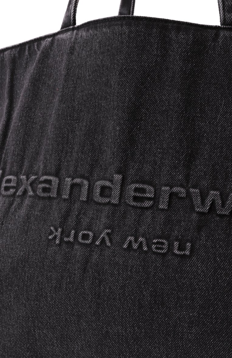 Женская сумка-тоут punch medium ALEXANDER WANG темно-серого цвета, арт. 20125T30T | Фото 3 (Материал сплава: Проставлено; Драгоценные камни: Проставлено; Размер: medium; Материал: Текстиль)