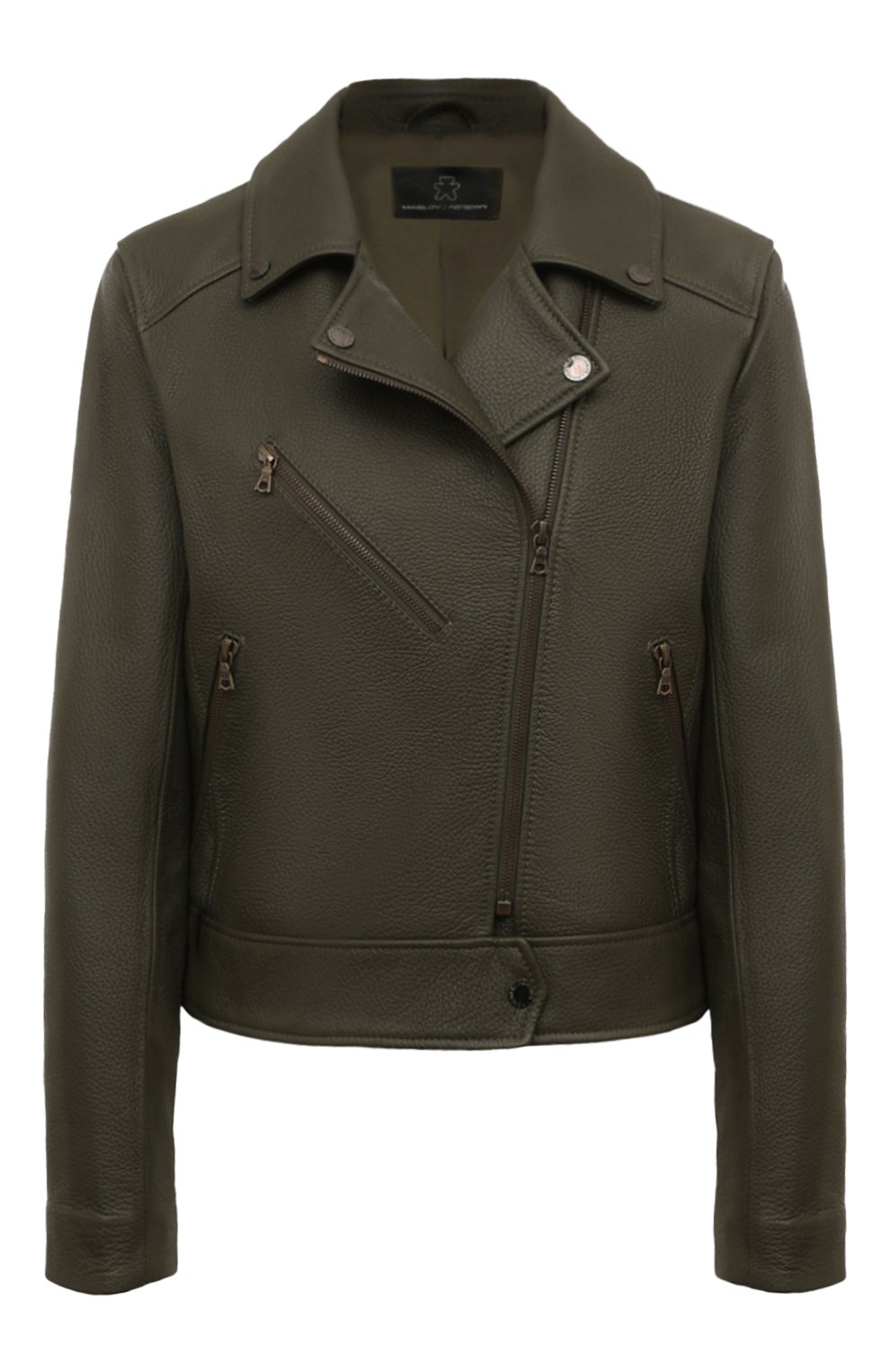 Кожаная куртка MASLOV хаки цвета по цене 187000 руб., арт. K09, фото 1 Кожаная куртка MASLOV, арт. K09, фото 1