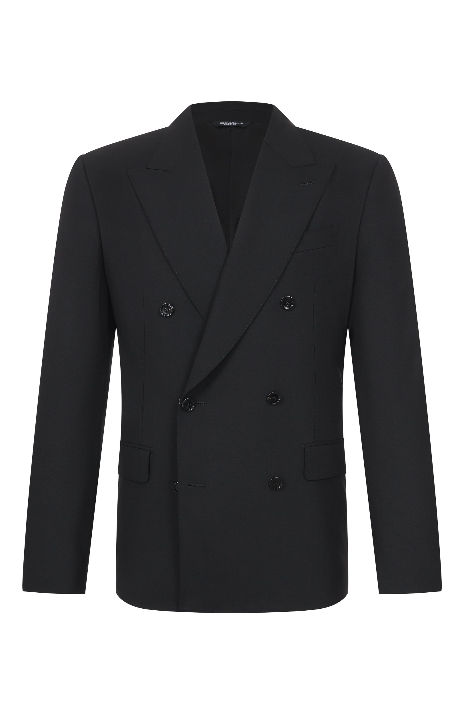 Шерстяной пиджак DOLCE & GABBANA черного цвета по цене 329500 руб., арт. G2TV8T/FUBG5, фото 1 Шерстяной пиджак DOLCE & GABBANA, арт. G2TV8T/FUBG5, фото 1