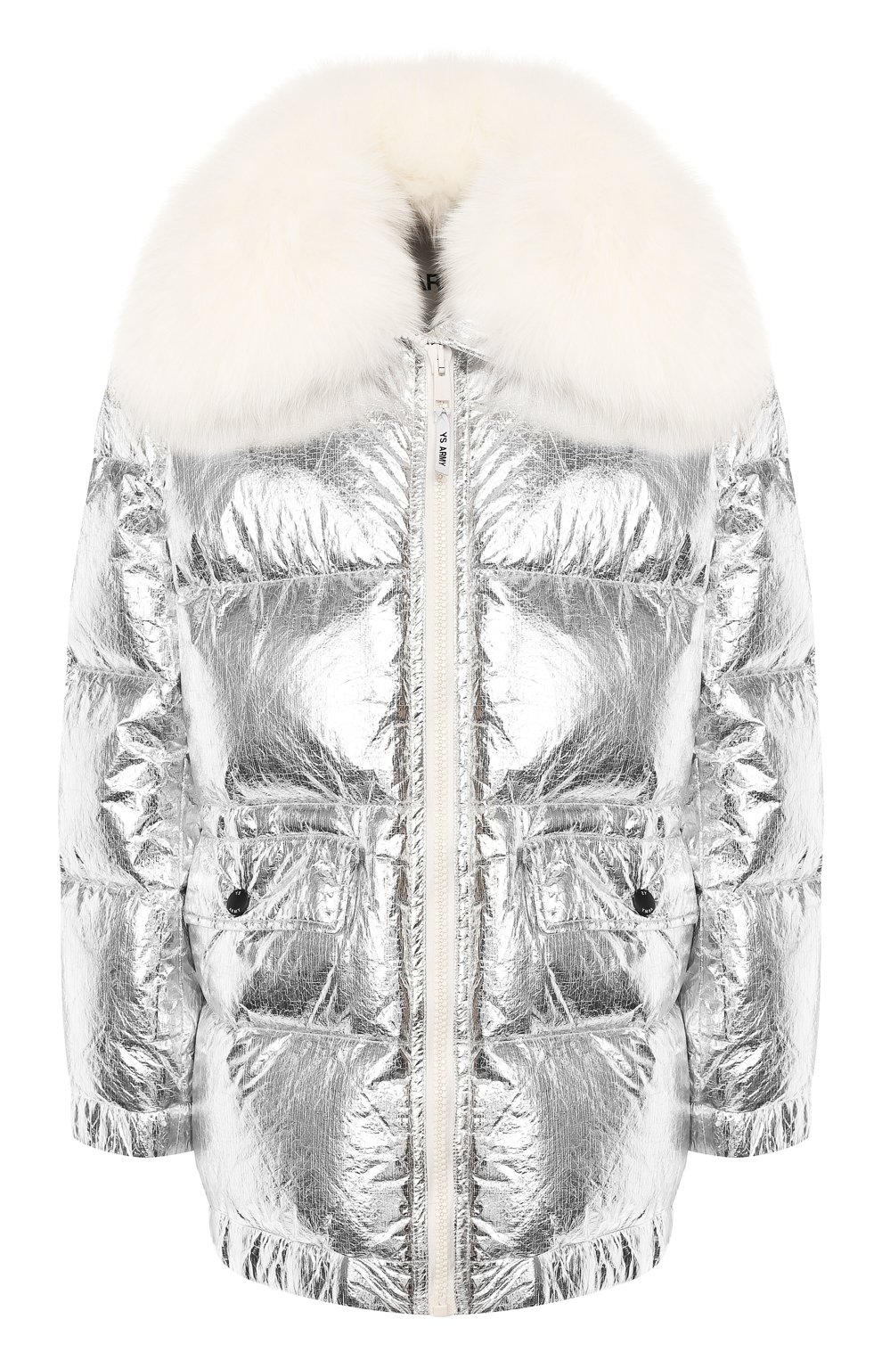 Пуховик YS ARMY PARIS серебряного цвета по цене 178000 руб., арт. 9WFV05676F62W, фото 1 Пуховик YS ARMY PARIS, арт. 9WFV05676F62W, фото 1