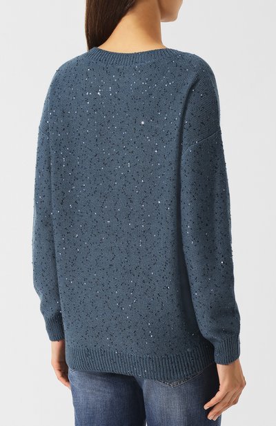 Пуловер из смеси кашемира и шелка с v-образным вырезом BRUNELLO CUCINELLI, арт. M73541012, фото 4