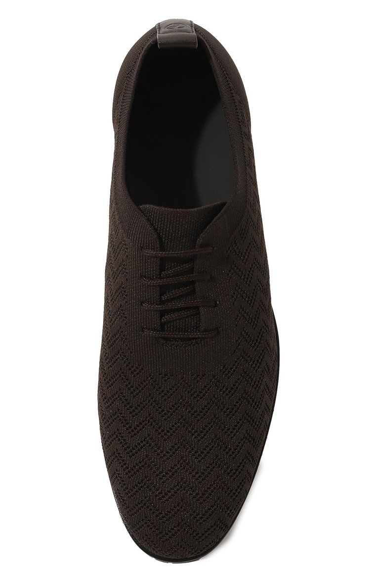 Мужские текстильные оксфорды GIORGIO ARMANI коричневого цвета, арт. X2C710/XR089 | Фото 6 (Материал внешний: Текстиль; Нос: Не проставлено; Материал внутренний: Текстиль; Стили: Классический)