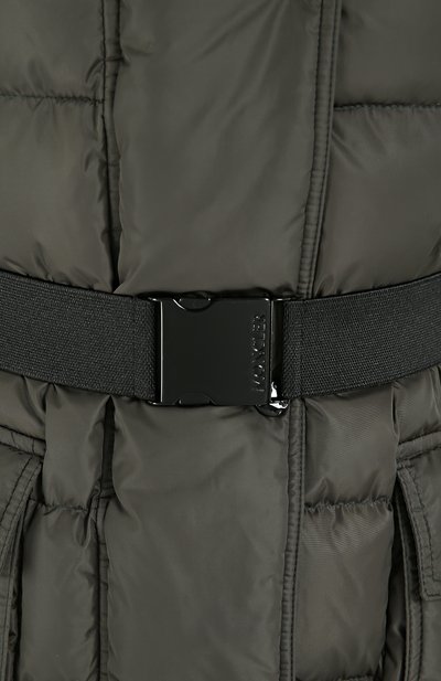 Удлиненный пуховик с меховой отделкой капюшона и поясом MONCLER, арт. B2-093-49884-25-68065, фото 5