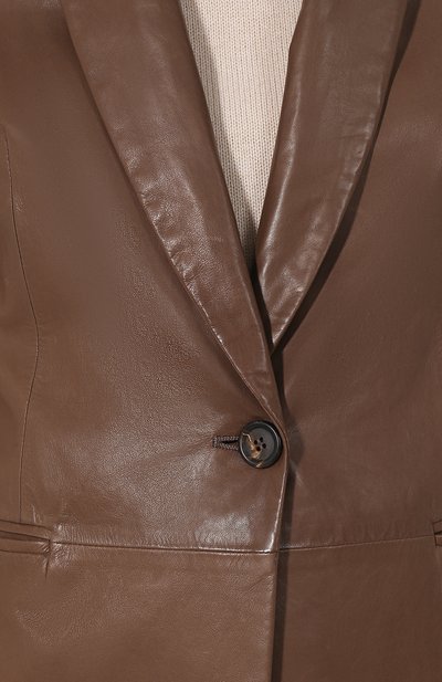 Кожаный жакет на одной пуговице BRUNELLO CUCINELLI, арт. MPGIN8425, фото 5