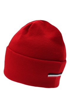 Мужская шерстяная шапка MONCLER красного цвета, арт. G2-091-3B000-51-A9526 | Фото 2 (Материал: Текстиль, Шерсть; Кросс-КТ: Трикотаж; Материал сплава: Проставлено; Нос: Не проставлено)