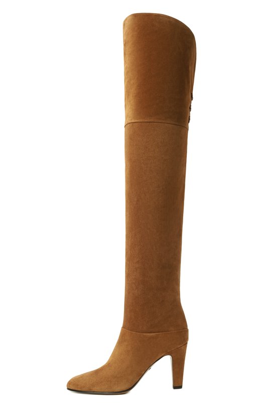 Замшевые ботфорты Eve Chloé CH25W03PRY Коричневый  CH25W03PRY Фото 4