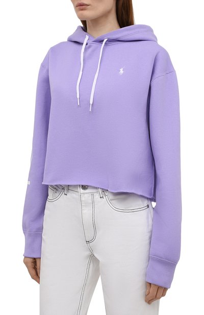 Хлопковое худи POLO RALPH LAUREN сиреневого цвета по цене 21800 руб., арт. 211843275, фото 3 Хлопковое худи POLO RALPH LAUREN, арт. 211843275, фото 3