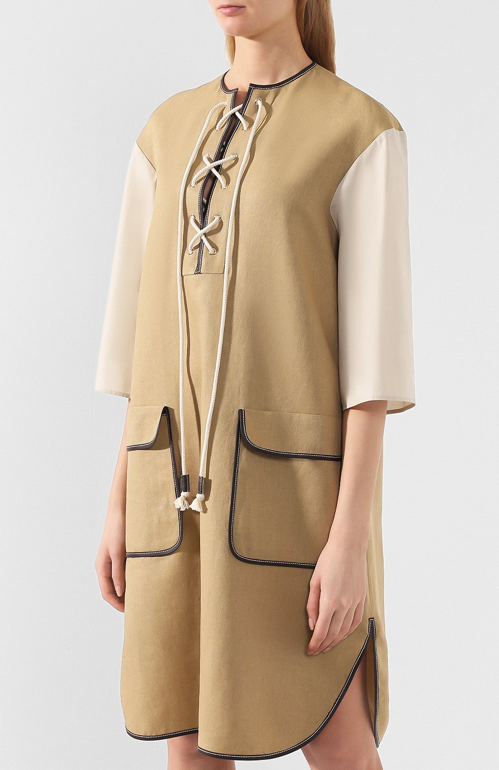 Платье из смеси льна и хлопка LOEWE, арт. S2199600R0, фото 3