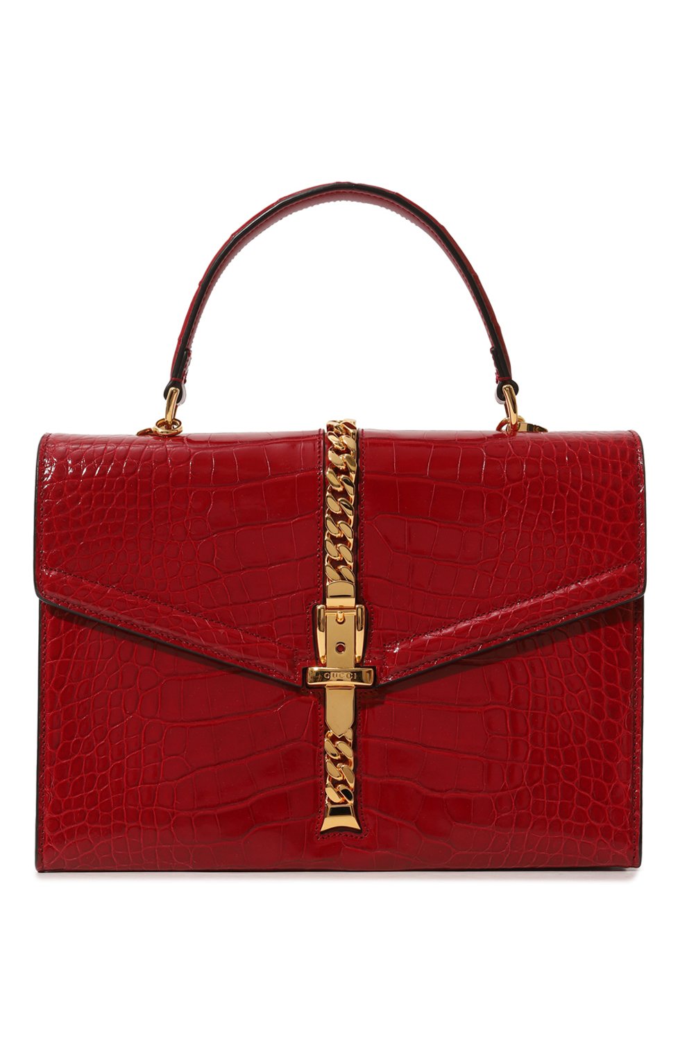 Сумка sylvie 1969 из кожи аллигатора GUCCI бордового цвета по цене 2520000 руб., арт. 602781 EV40G, фото 1 Сумка sylvie 1969 из кожи аллигатора GUCCI, арт. 602781 EV40G, фото 1