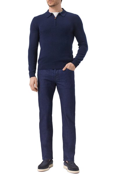 Замшевые лоферы detroit SANTONI темно-синего цвета по цене 66000 руб., арт. MGDG17824TICBGEX, фото 2 Замшевые лоферы detroit SANTONI, арт. MGDG17824TICBGEX, фото 2