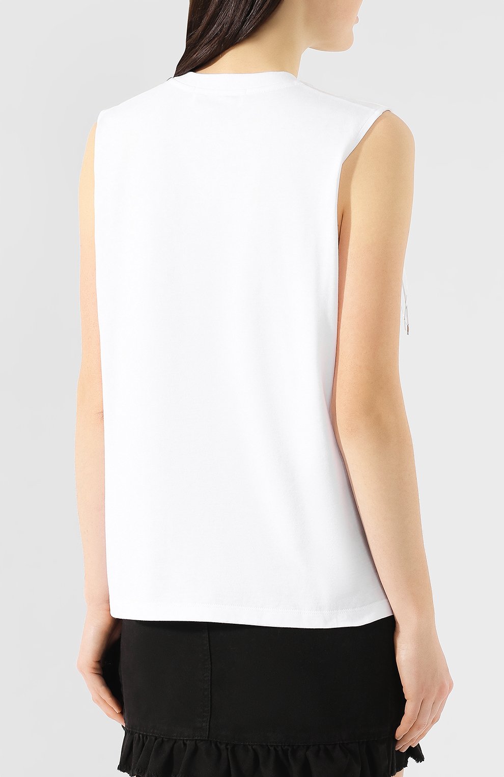 Хлопковый топ MSGM белого цвета по цене 19600 руб., арт. 2641MDM90X 195298, фото 4 Хлопковый топ MSGM, арт. 2641MDM90X 195298, фото 4