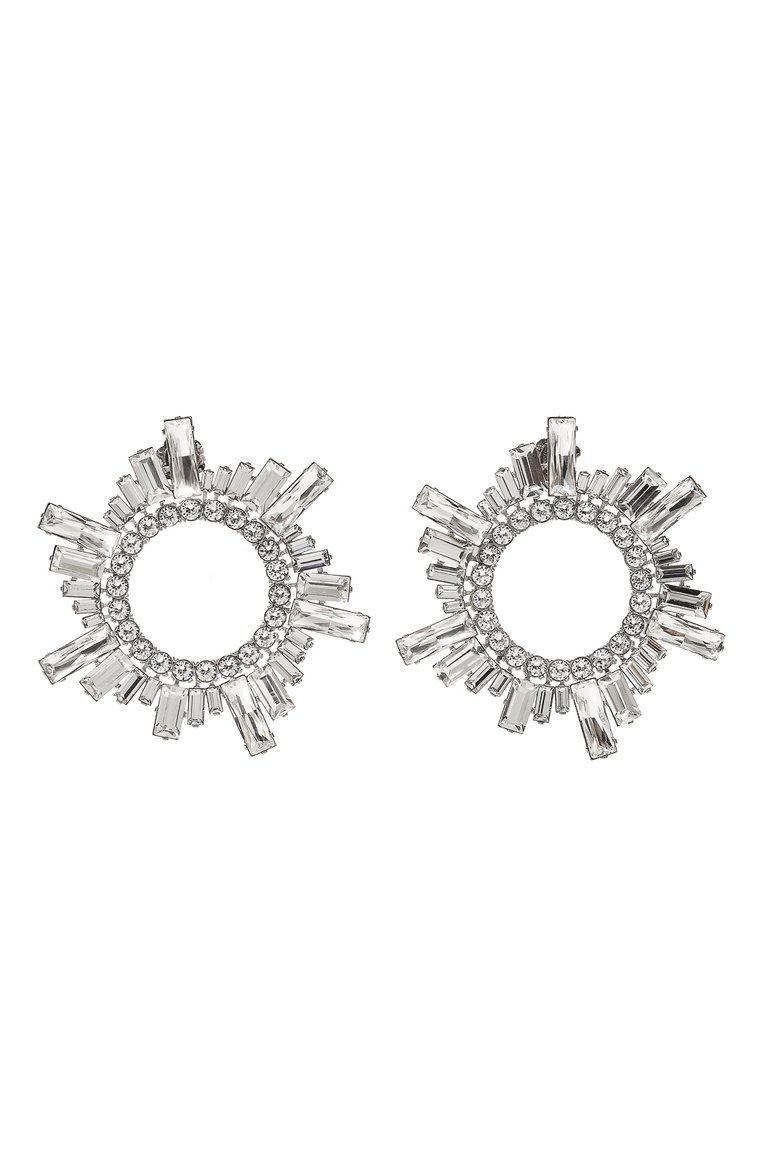 Женские серьги AMINA MUADDI белого цвета, арт. BEGUM EARRINGS | Фото 1 (Региональные ограничения белый список (Axapta Mercury): Не проставлено; Нос: Не проставлено; Материал: Металл, Стекло)