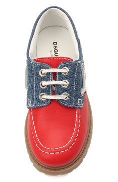 Детские кожаные дерби DSQUARED2 синего цвета, арт. 67090/KIPS/DENIM/18-27 | Фото 4 (Материал внутренний: Натуральная кожа; Региональные ограничения белый список (Axapta Mercury): RU; Мальчики Кросс-КТ: дерби; Нос: Не проставлено; Материал внешний: Натуральная кожа)