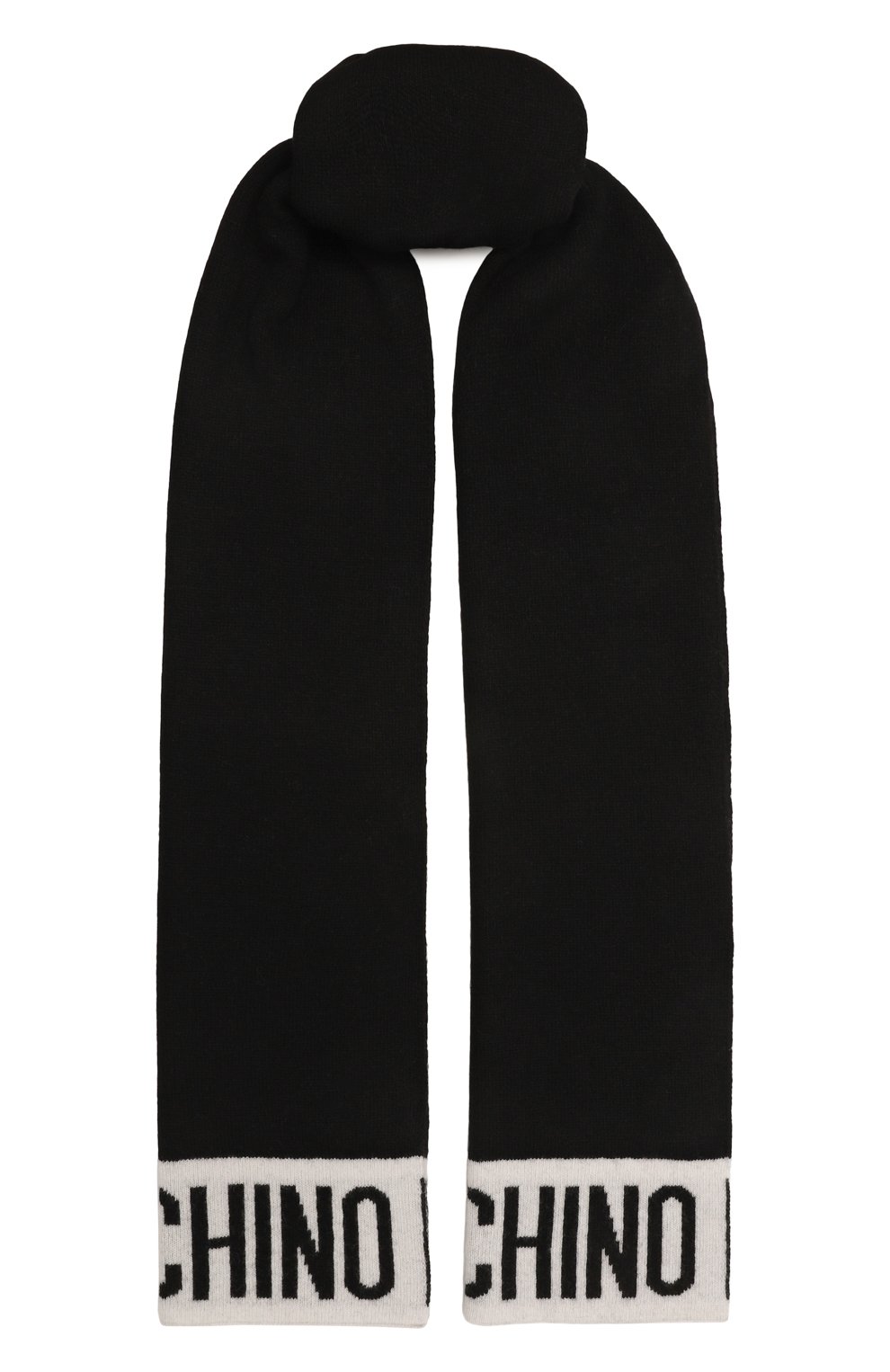 Шарф из шерсти и вискозы MOSCHINO черного цвета по цене 11550 руб., арт. 30808/M3137, фото 1 Шарф из шерсти и вискозы MOSCHINO, арт. 30808/M3137, фото 1