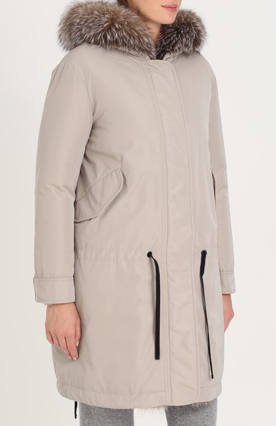 Пуховая парка с меховой отделкой MONCLER, арт. C2-093-49877-15-57136, фото 3