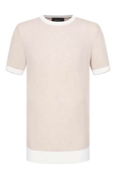 Мужской джемпер из шелка и хлопка BOSS CAMEL, арт. 50560480