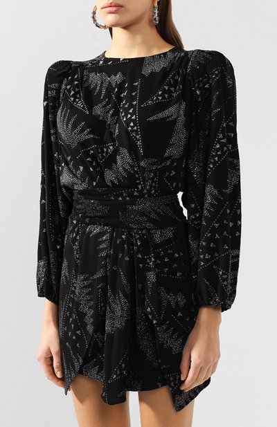 Платье из вискозы ISABEL MARANT черного цвета по цене 212500 руб., арт. R01650-20P030I/VIENNA, фото 3 Платье из вискозы ISABEL MARANT, арт. R01650-20P030I/VIENNA, фото 3