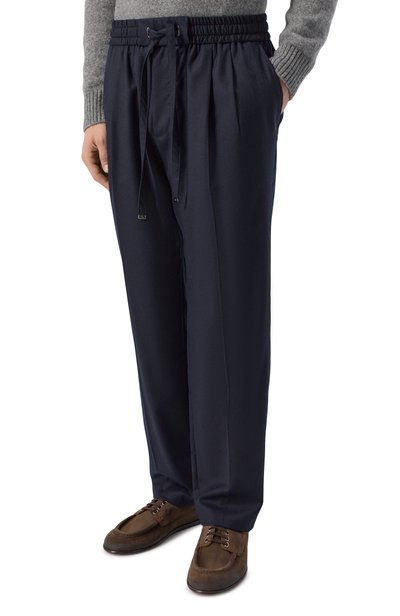 Шерстяные брюки DOLCE & GABBANA темно-синего цвета по цене 125500 руб., арт. GP26FT/FUBG8, фото 3 Шерстяные брюки DOLCE & GABBANA, арт. GP26FT/FUBG8, фото 3