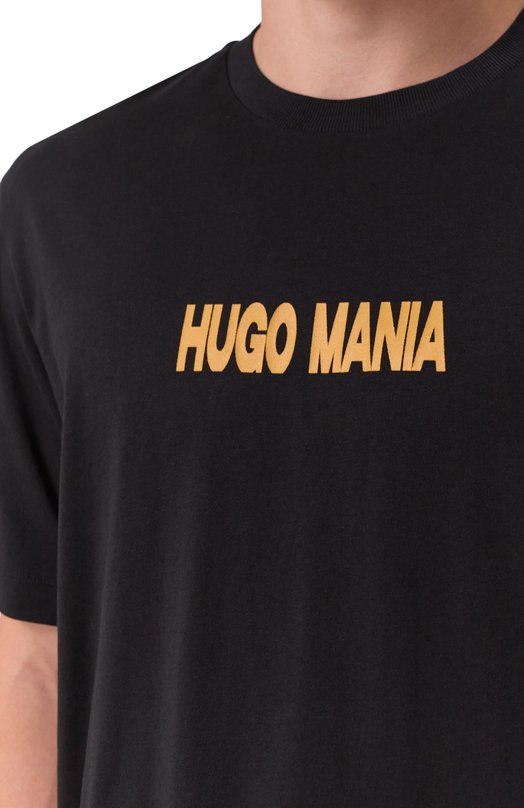 Хлопковая футболка HUGO Blue 50543483 Чёрный  50543483 Фото 5