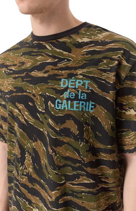 Хлопковая футболка Gallery Dept. FT-10307 Хаки  FT-10307 Фото 5