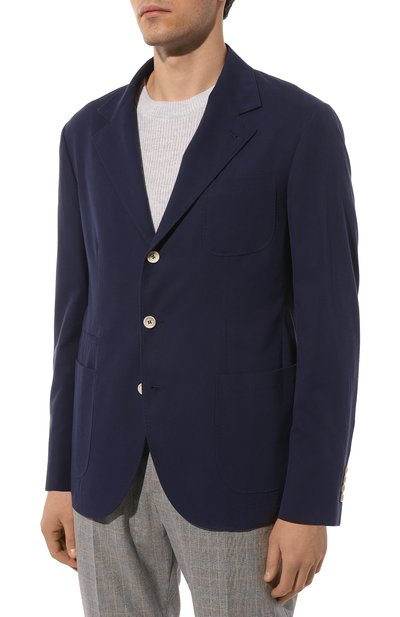 Хлопковый пиджак BRUNELLO CUCINELLI, арт. MS4617BND, фото 5