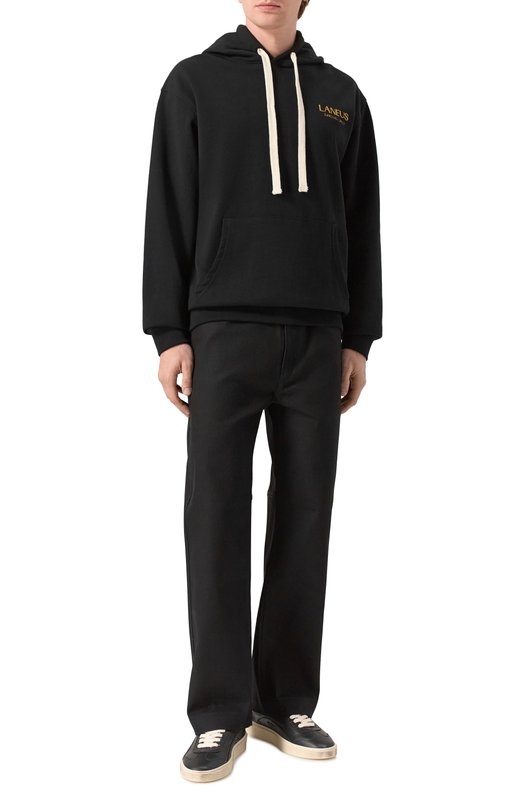 Хлопковое худи Laneus S6LAMAHS198 Чёрный  S6LAMAHS198 Фото 2