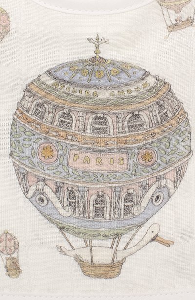 Хлопковый нагрудник ATELIER CHOUX, арт. SMALL BIB-H0T AIR BALL00N-G0LD SNAPS, фото 3