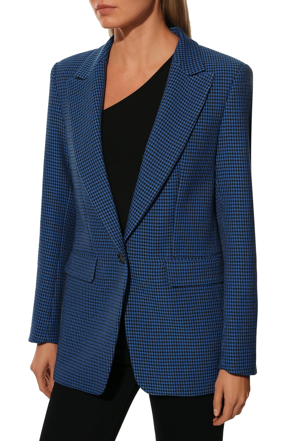 Жакет из вискозы SEVEN LAB синего цвета по цене 27300 руб., арт. J hound b-navy, фото 3 Жакет из вискозы SEVEN LAB, арт. J hound b-navy, фото 3