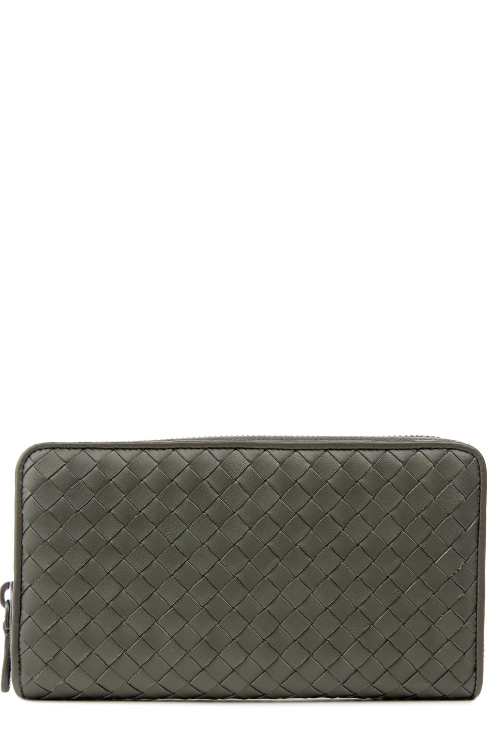 Кожаный кошелек на молнии с плетением intrecciato BOTTEGA VENETA серого цвета по цене 99500 руб., арт. 275064/V001N, фото 1 Кожаный кошелек на молнии с плетением intrecciato BOTTEGA VENETA, арт. 275064/V001N, фото 1