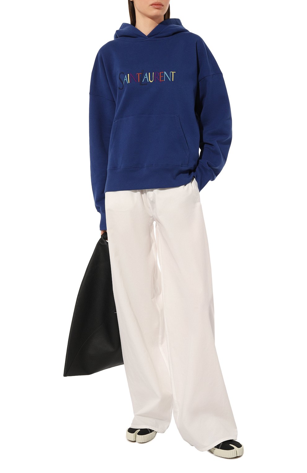 Хлопковое худи SAINT LAURENT синего цвета по цене 125000 руб., арт. 717847/Y37CG, фото 2 Хлопковое худи SAINT LAURENT, арт. 717847/Y37CG, фото 2