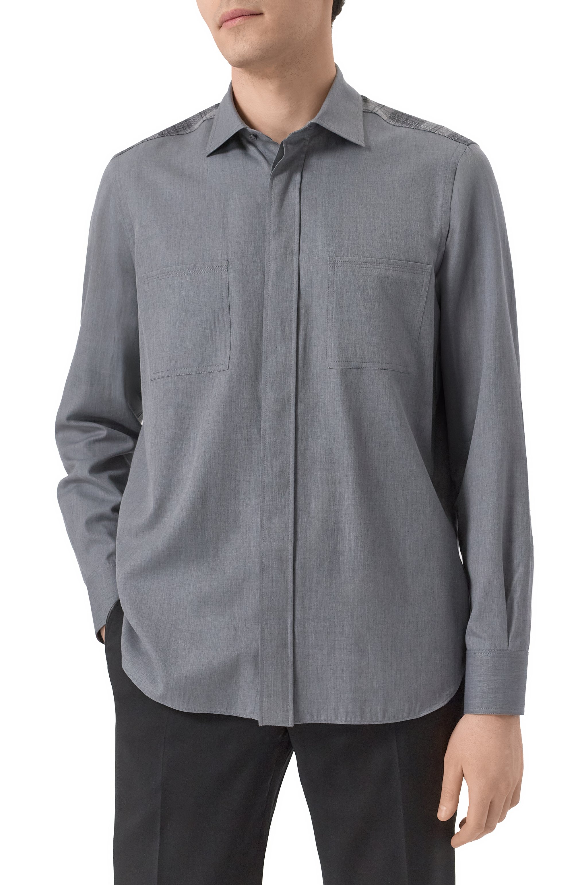 Рубашка из хлопка и кашемира ZILLI, арт. SP0E01M013394001A, фото 3