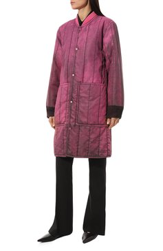 Женская хлопковая куртка NOTSONORMAL фуксия цвета, арт. NLC200-N008-A1 | Фото 3 (Кросс-КТ: Куртка, Легкая куртка; Рукава: Длинные; Длина (верхняя одежда): До колена; Материал сплава: Проставлено; Материал внешний: Хлопок; Драгоценные камни: Проставлено; Стили: Кэжуэл)