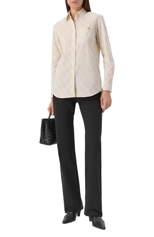 Хлопковая рубашка Burberry 8110914 Кремовый  8110914 Фото 2