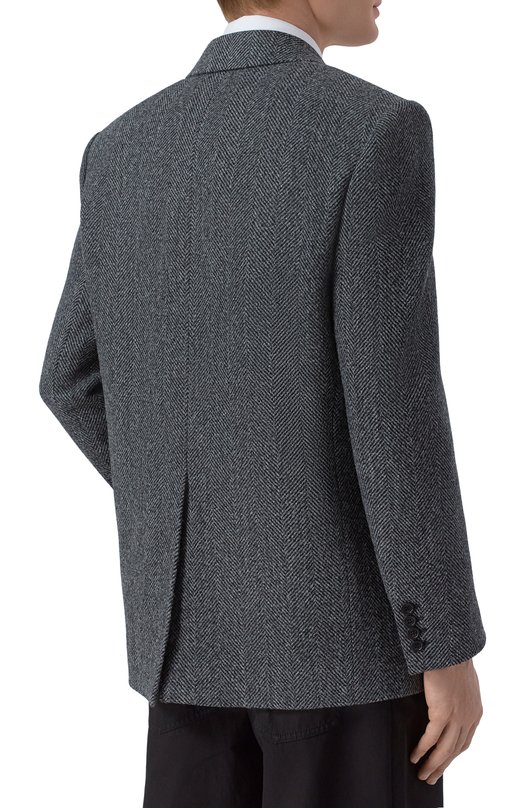 Шерстяной пиджак Saint Laurent 837196/Y3D06 Серый  837196/Y3D06 Фото 4