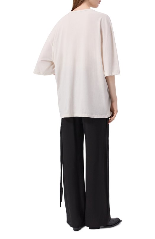 Хлопковая футболка Ann Demeulemeester B0013244/FA637 Белый  B0013244/FA637 Фото 4