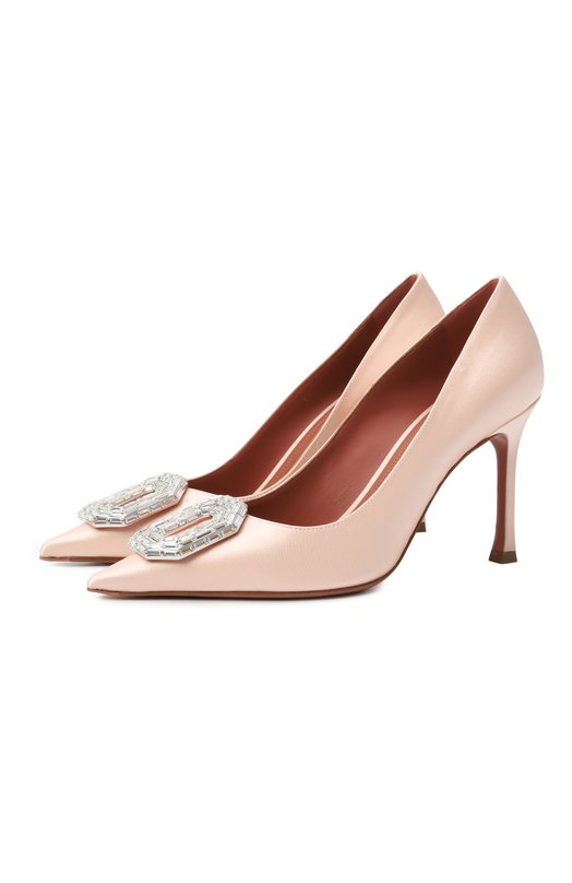 Текстильные туфли Camelia 90 Amina Muaddi CAMELIA PUMP 90 Розовый CAMELIA PUMP 90