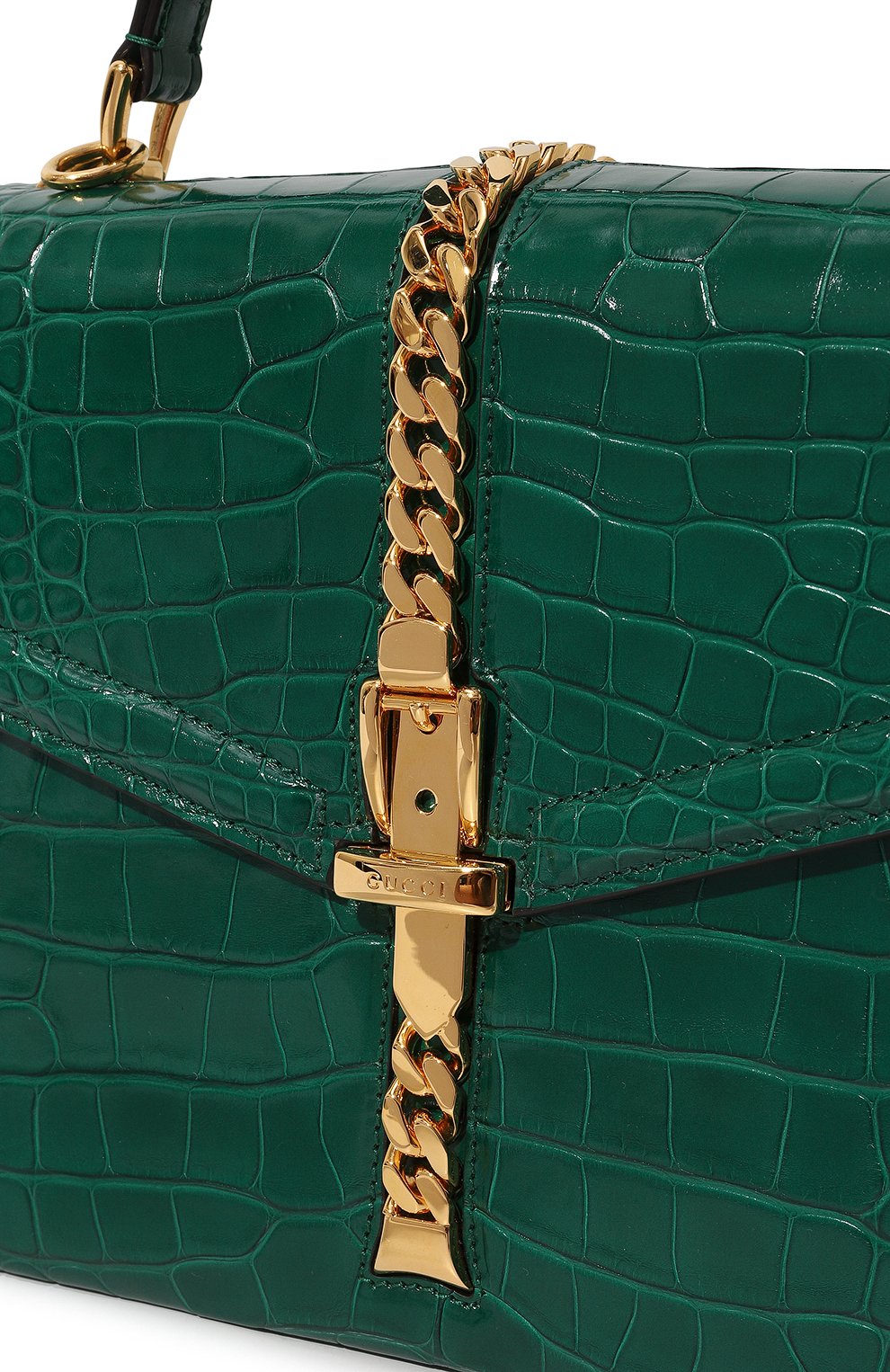 Сумка sylvie 1969 из кожи аллигатора GUCCI, арт. 602781 EV40G, фото 3