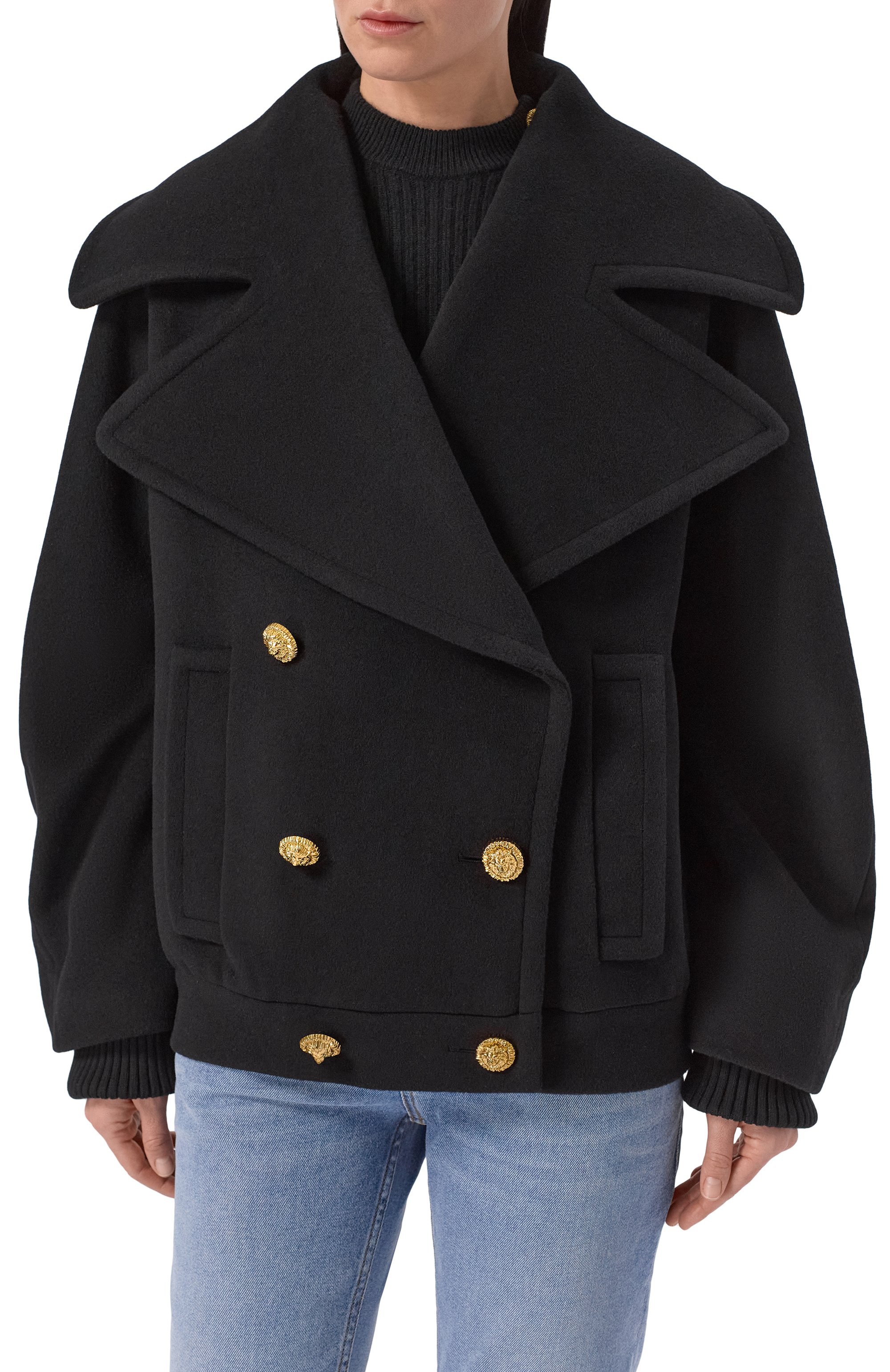 Полупальто из шерсти и кашемира BALMAIN, арт. GF1UA141/WD48, фото 3