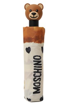 Женский складной зонт MOSCHINO кремового цвета, арт. 8377-0PENCL0SEI | Фото 4 (Материал: Металл, Текстиль, Синтетический материал; Нос: Не проставлено; Материал сплава: Проставлено)