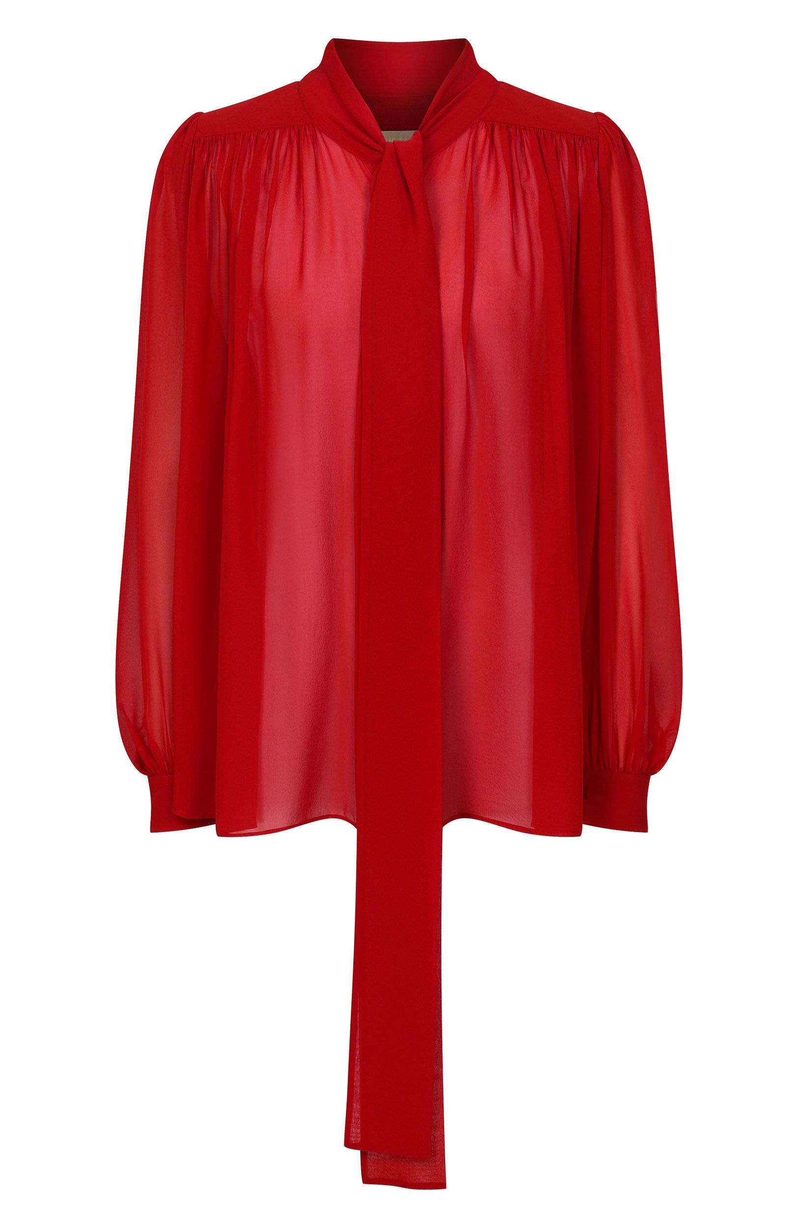 Шелковая блузка ELIE SAAB красного цвета по цене 199500 руб., арт. T0401NP26/SI001, фото 1 Шелковая блузка ELIE SAAB, арт. T0401NP26/SI001, фото 1