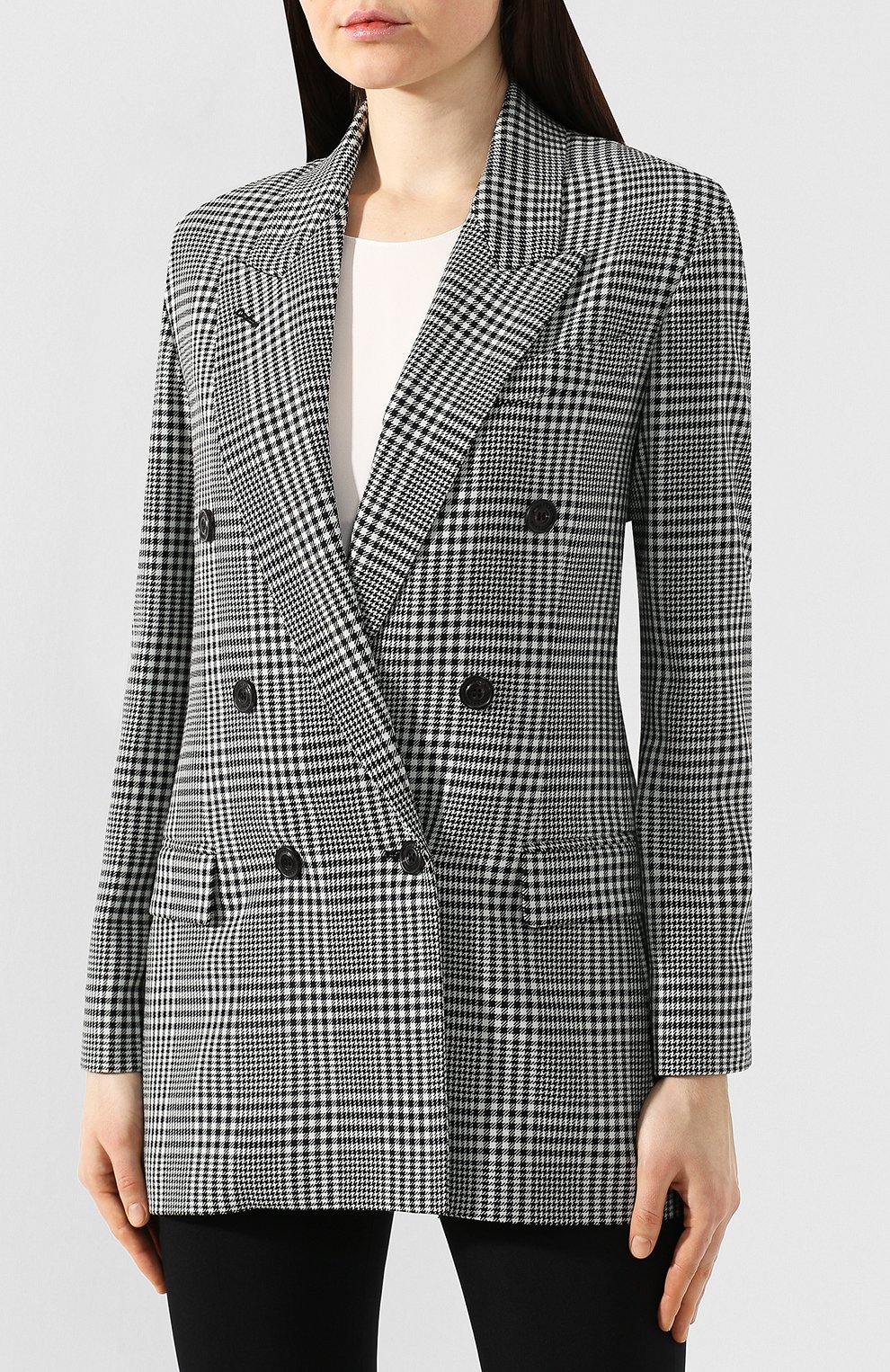 Шерстяной жакет BURBERRY черно-белого цвета по цене 199500 руб., арт. 8005207, фото 3 Шерстяной жакет BURBERRY, арт. 8005207, фото 3