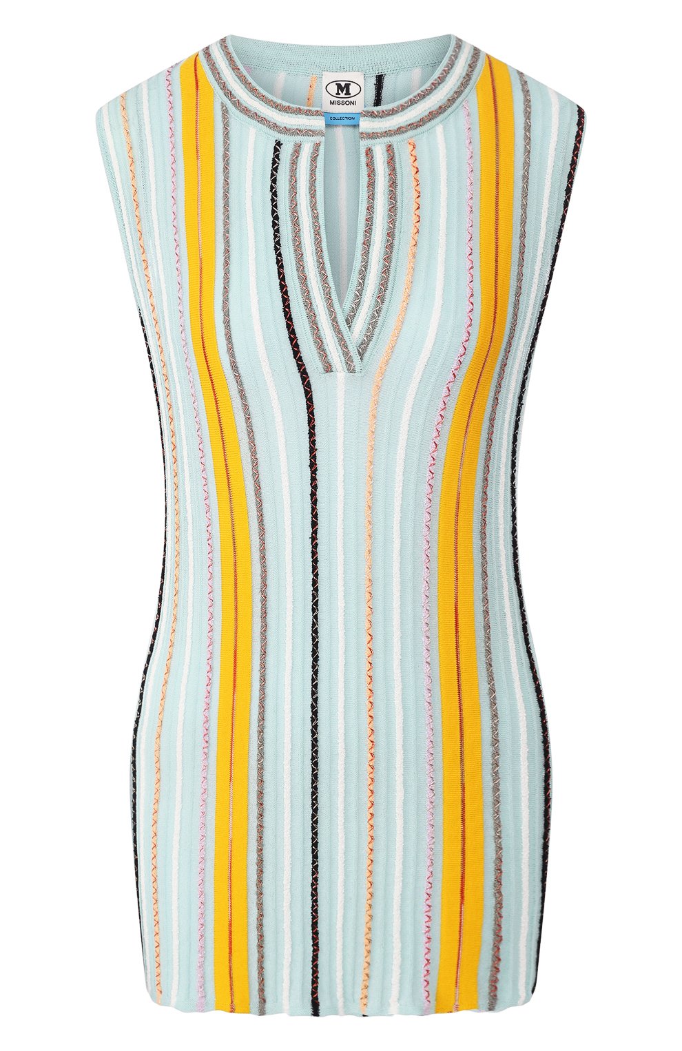 Хлопковый топ M MISSONI голубого цвета по цене 39950 руб., арт. 2DN00172/2K004F, фото 1 Хлопковый топ M MISSONI, арт. 2DN00172/2K004F, фото 1