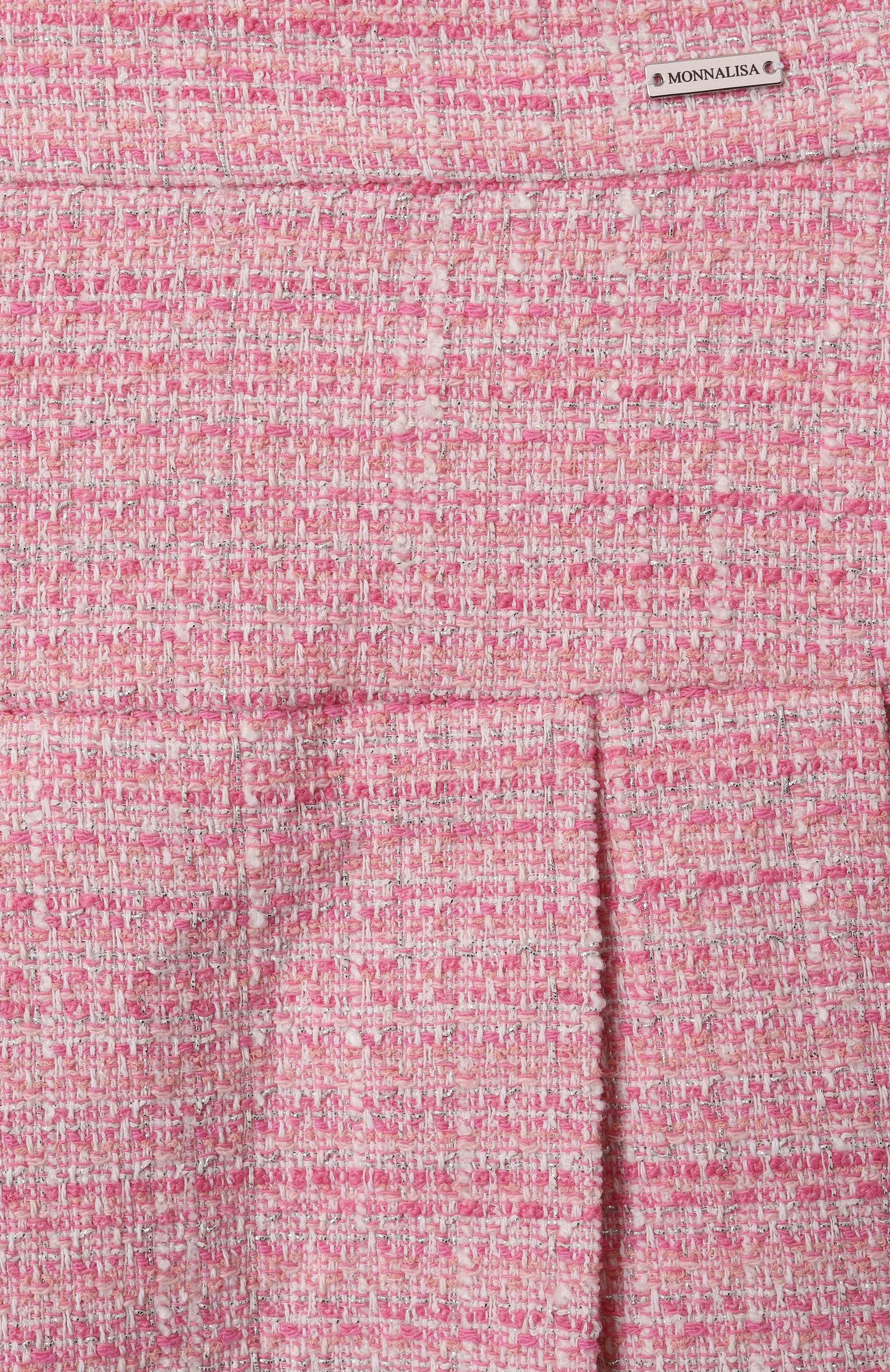 Твидовая юбка MONNALISA розового цвета по цене 19650 руб., арт. 71E703, фото 3 Твидовая юбка MONNALISA, арт. 71E703, фото 3