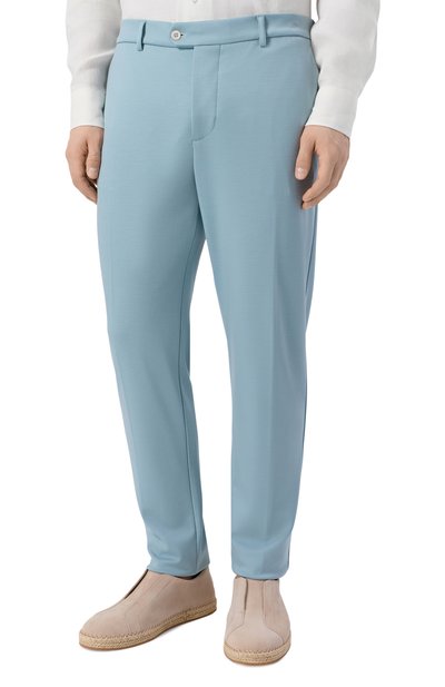 Шерстяные брюки MARCO PESCAROLO голубого цвета по цене 92900 руб., арт. EV0/53Y19, фото 3 Шерстяные брюки MARCO PESCAROLO, арт. EV0/53Y19, фото 3