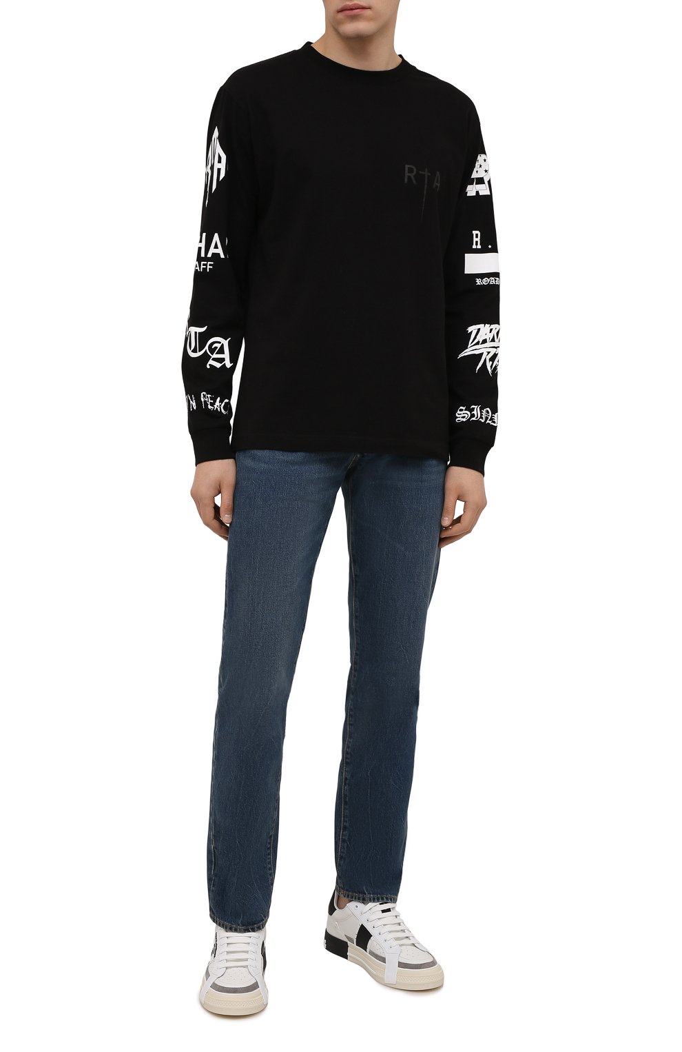 Хлопковый лонгслив RTA, арт. MF21-A094-0049BLKGT, фото 2