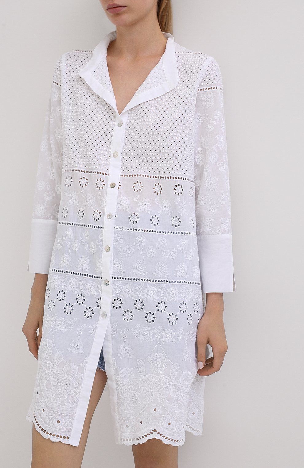 Льняная туника LA FABBRICA DEL LINO белого цвета по цене 35230 руб., арт. 00601, фото 3 Льняная туника LA FABBRICA DEL LINO, арт. 00601, фото 3