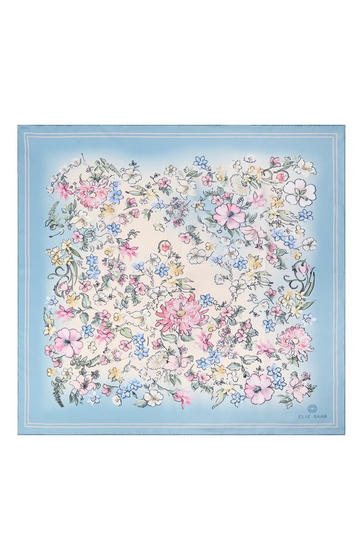 Шелковый платок Elie Saab 710010371 Голубой  710010371 Фото 4