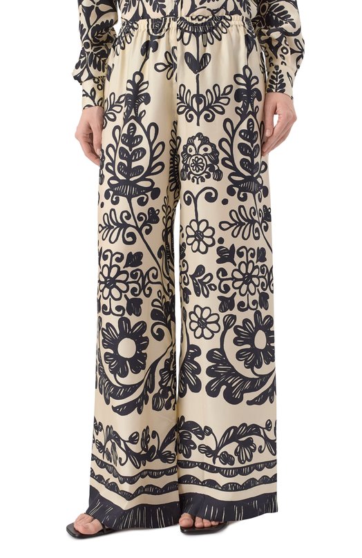 Шелковые брюки Maurizio W01010381 Бежевый  W01010381 Фото 3