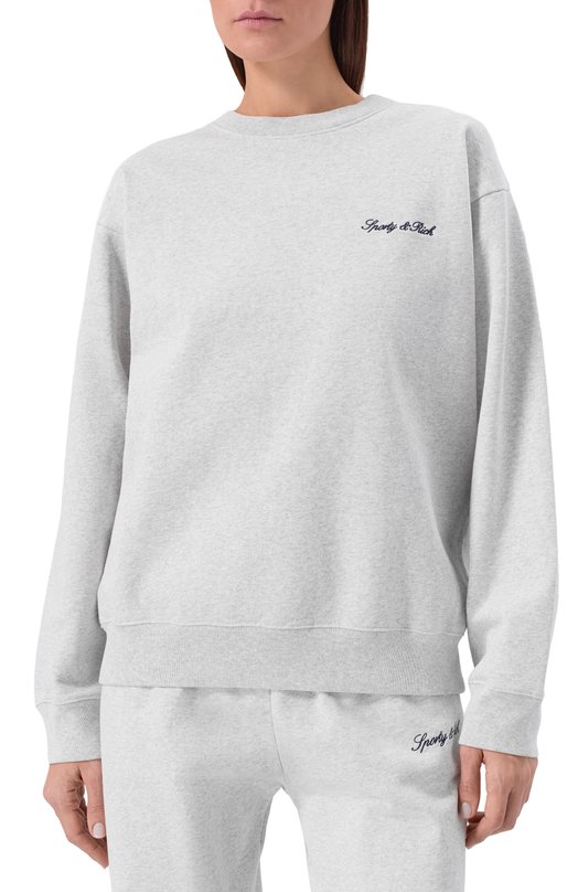 Хлопковый свитшот Sporty and Rich ST07168326GY03 Серый  ST07168326GY03 Фото 3